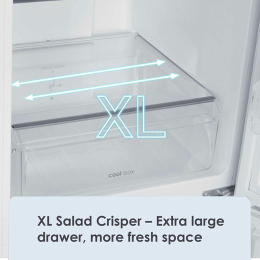 Candy CCT3L517ESK-1 176cm 50/50 Fridge Freezer - Silver - Annotation - XL-salad crisper